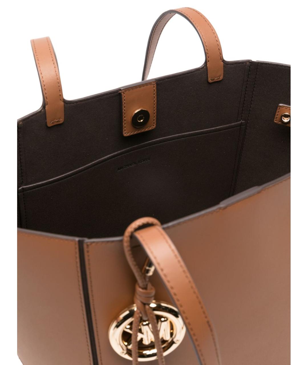 MICHAEL KORS Коричневая кожаная сумка тоут, фото 2