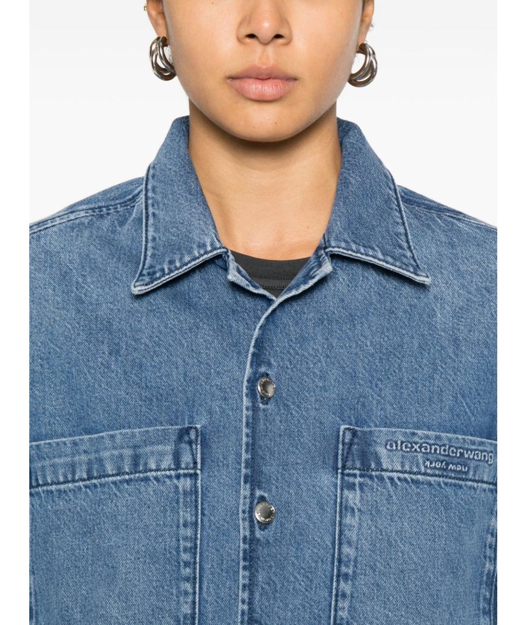 ALEXANDER WANG Синяя хлопковая рубашка, фото 3