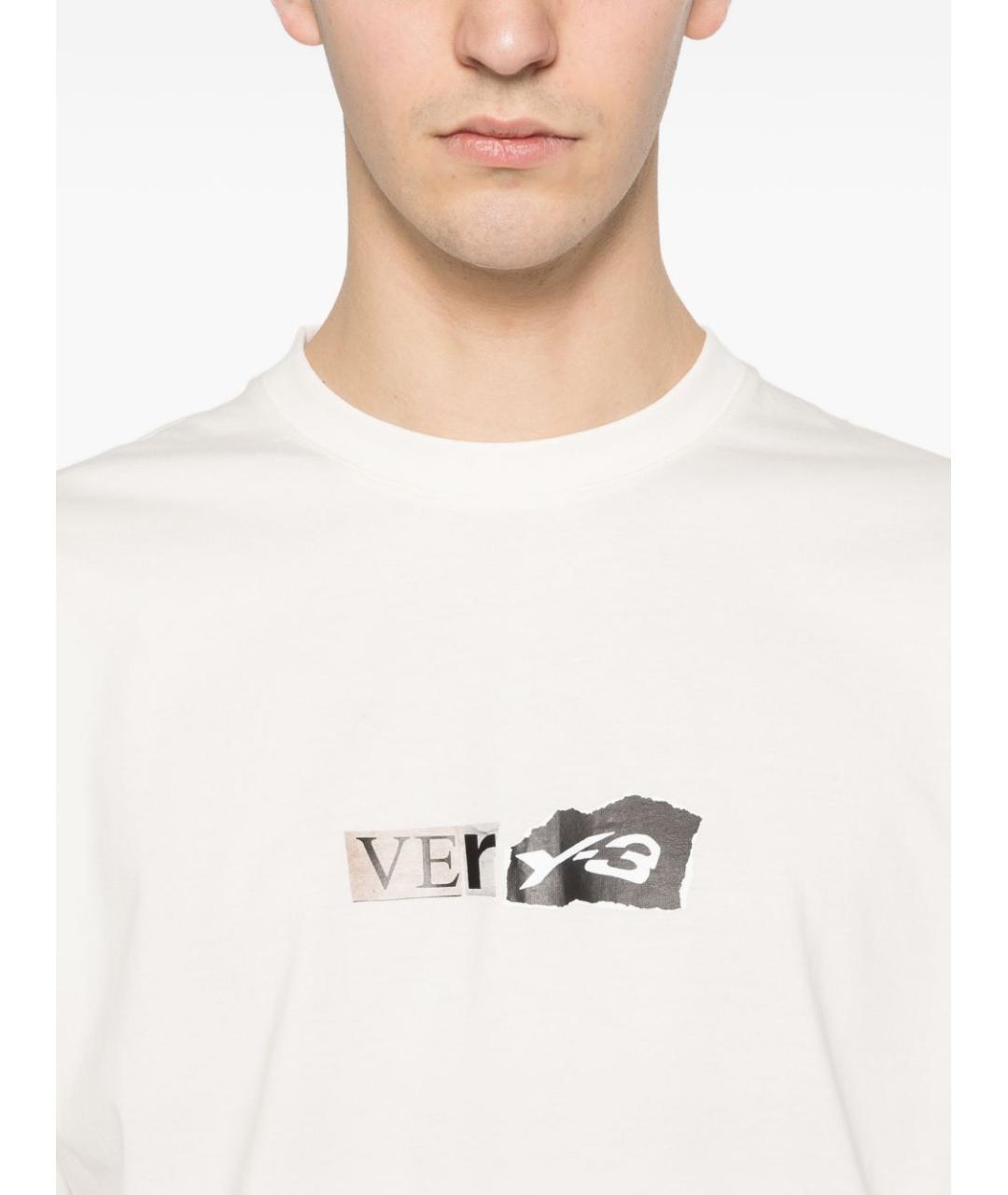 Y-3 Белая хлопковая футболка, фото 4