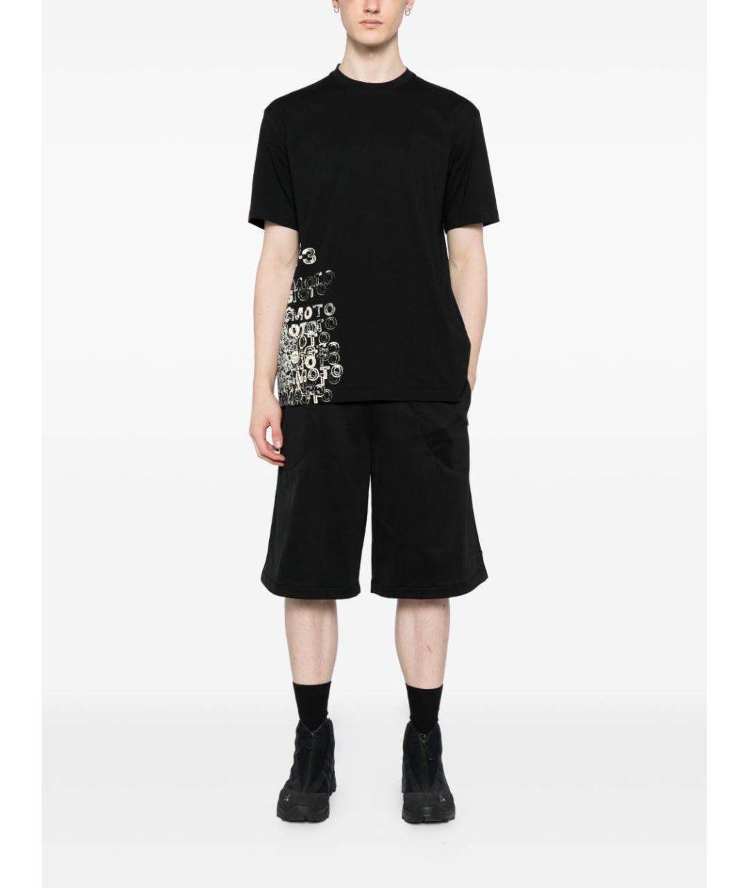 Y-3 Черная хлопковая футболка, фото 4