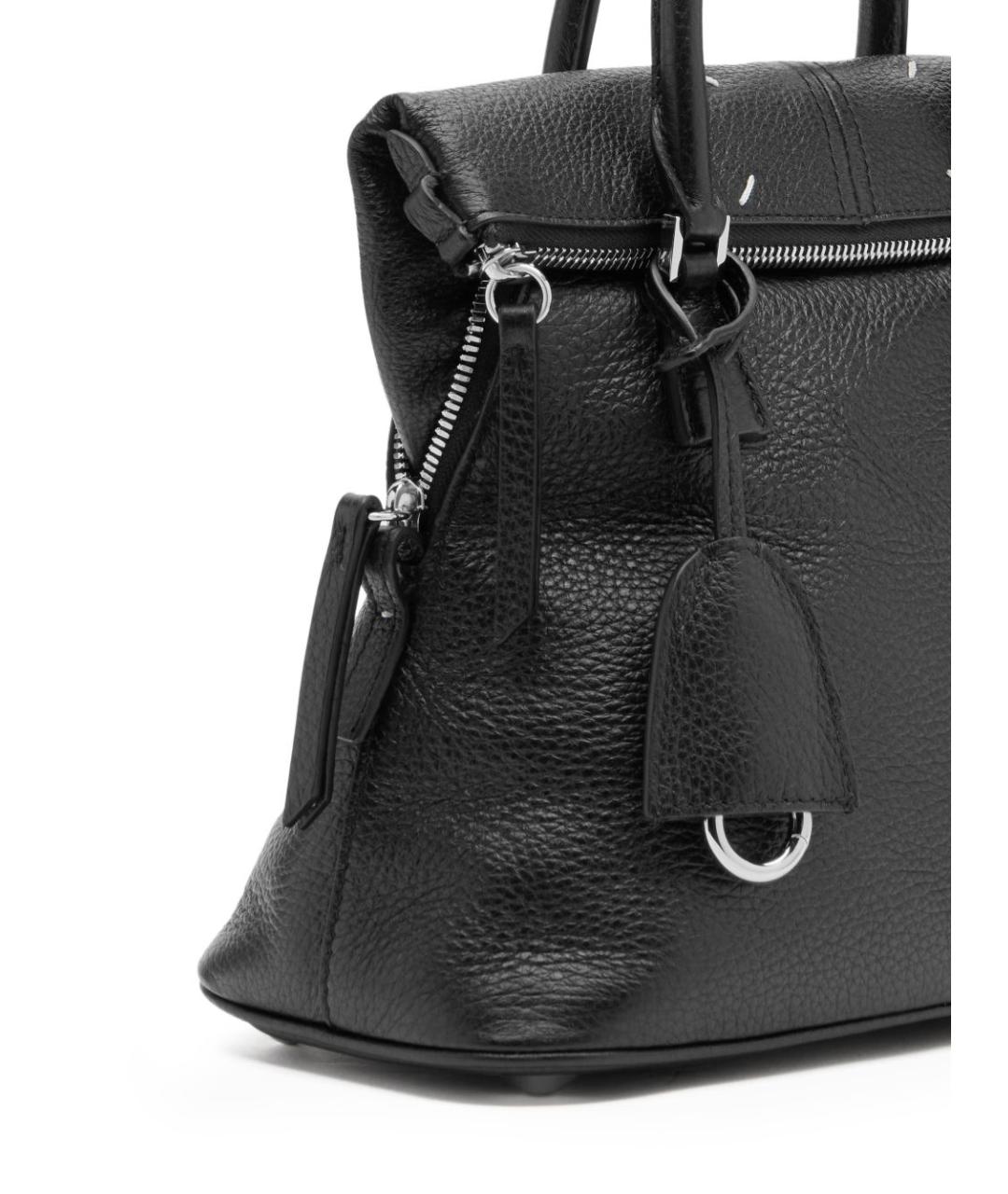 MAISON MARGIELA Черная кожаная сумка тоут, фото 5