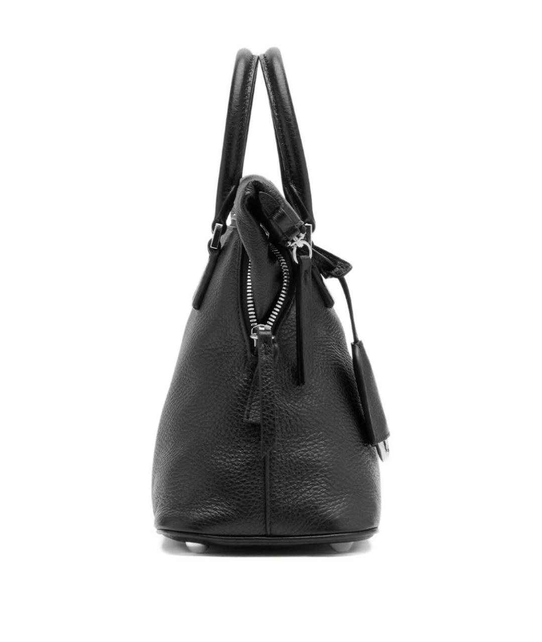 MAISON MARGIELA Черная кожаная сумка тоут, фото 2