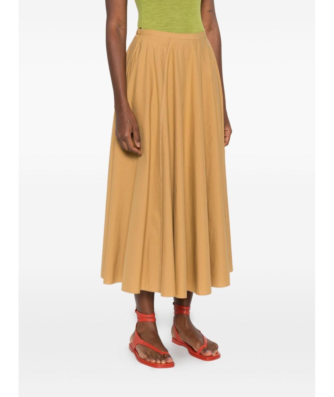 FORTE FORTE Бежевая хлопковая юбка миди, фото 2