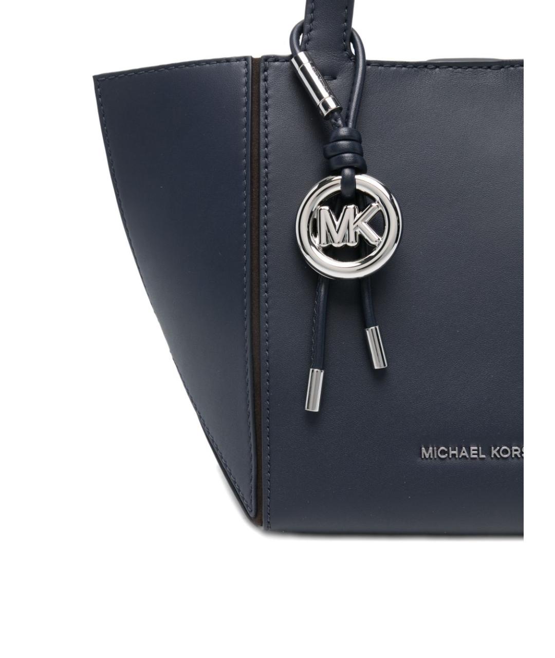 MICHAEL KORS Синяя кожаная сумка тоут, фото 4