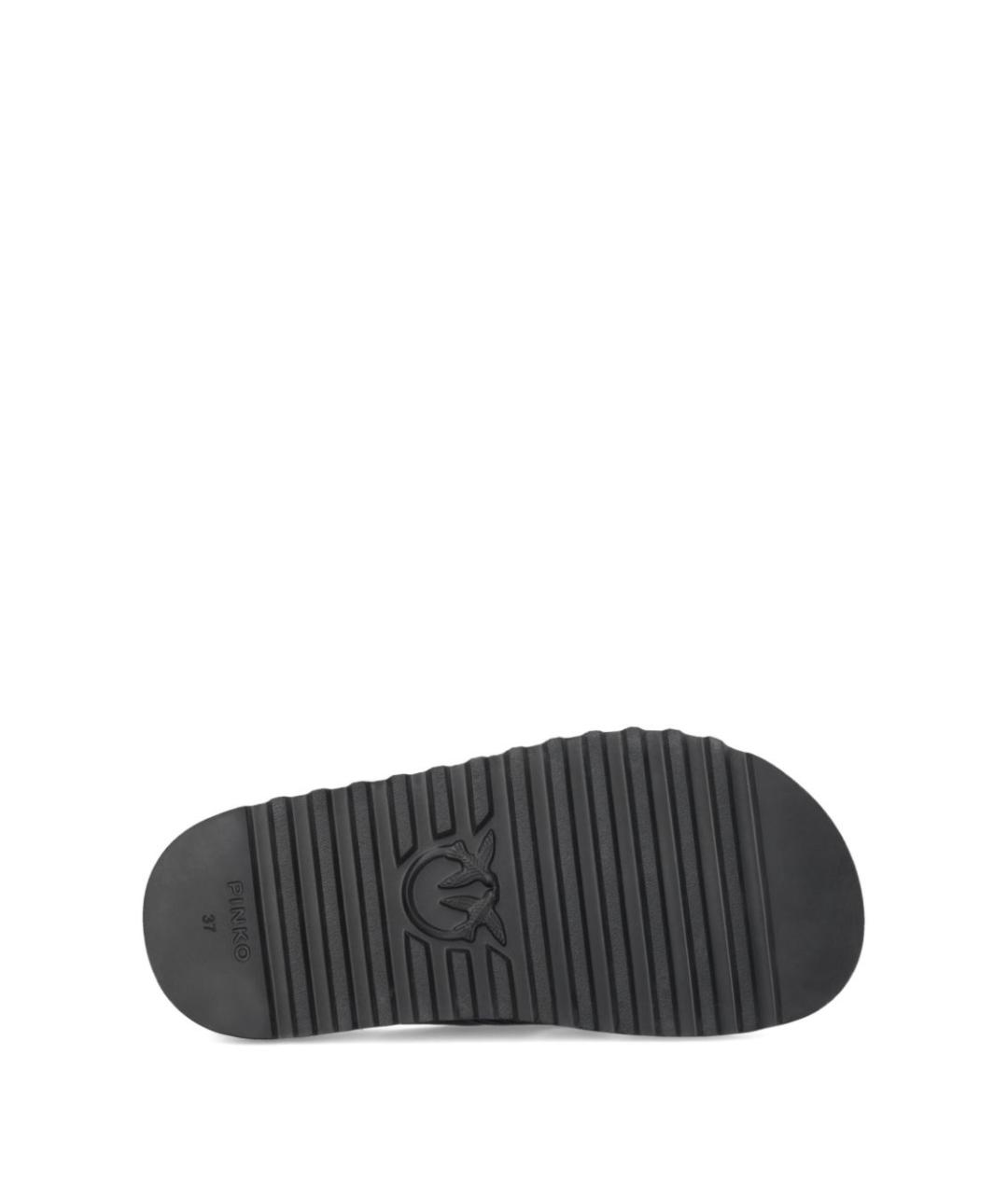 PINKO Черные кожаные шлепанцы, фото 5