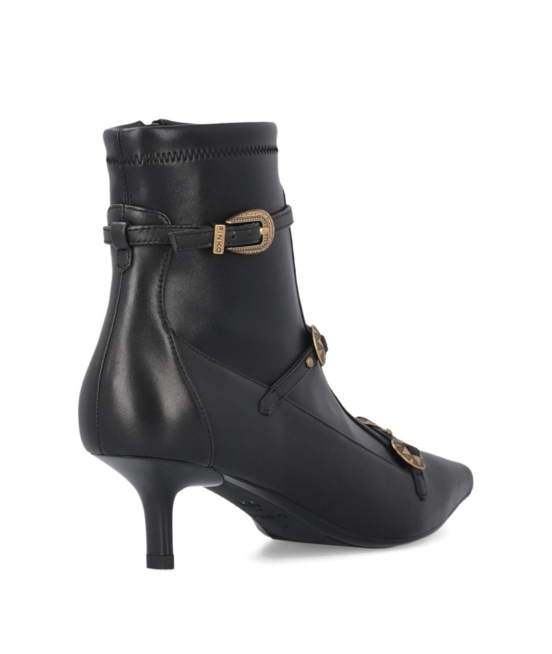 PINKO Черные кожаные ботильоны, фото 4