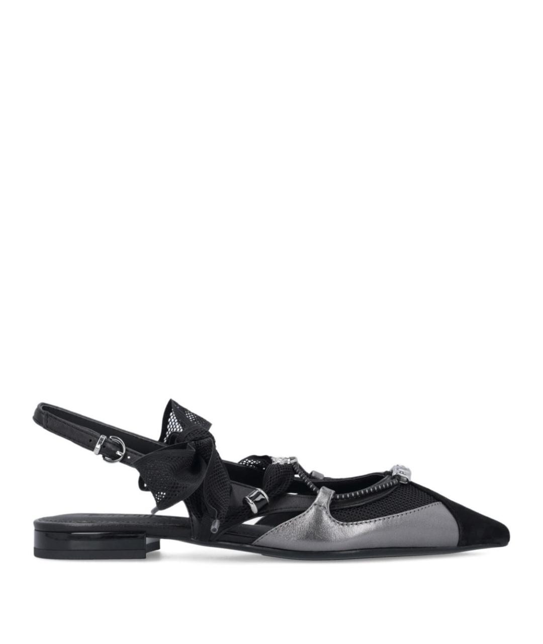 PINKO Черные кожаные балетки, фото 1