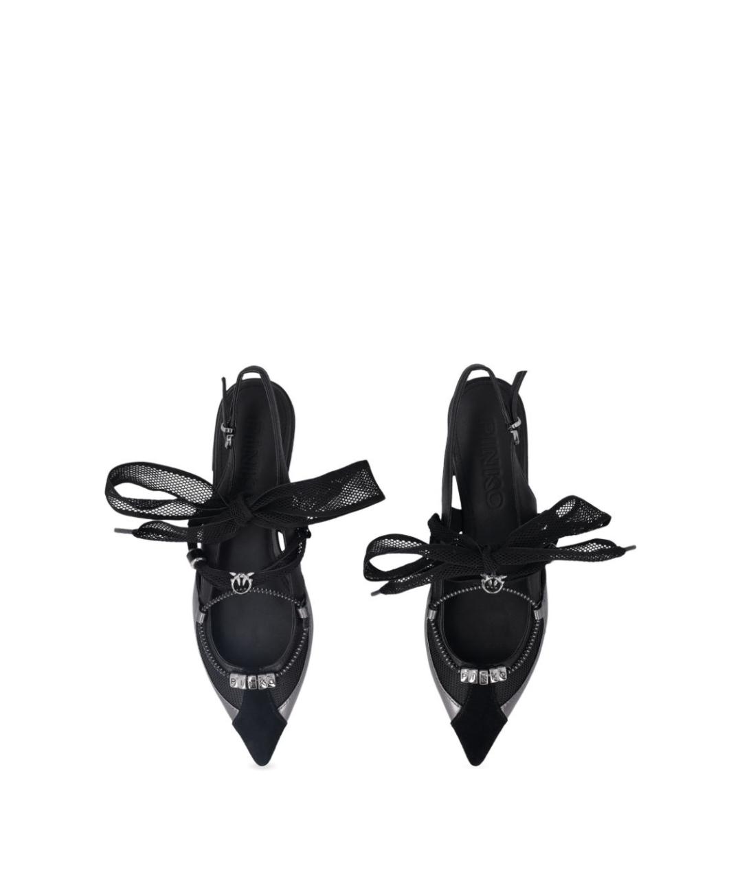 PINKO Черные кожаные балетки, фото 2