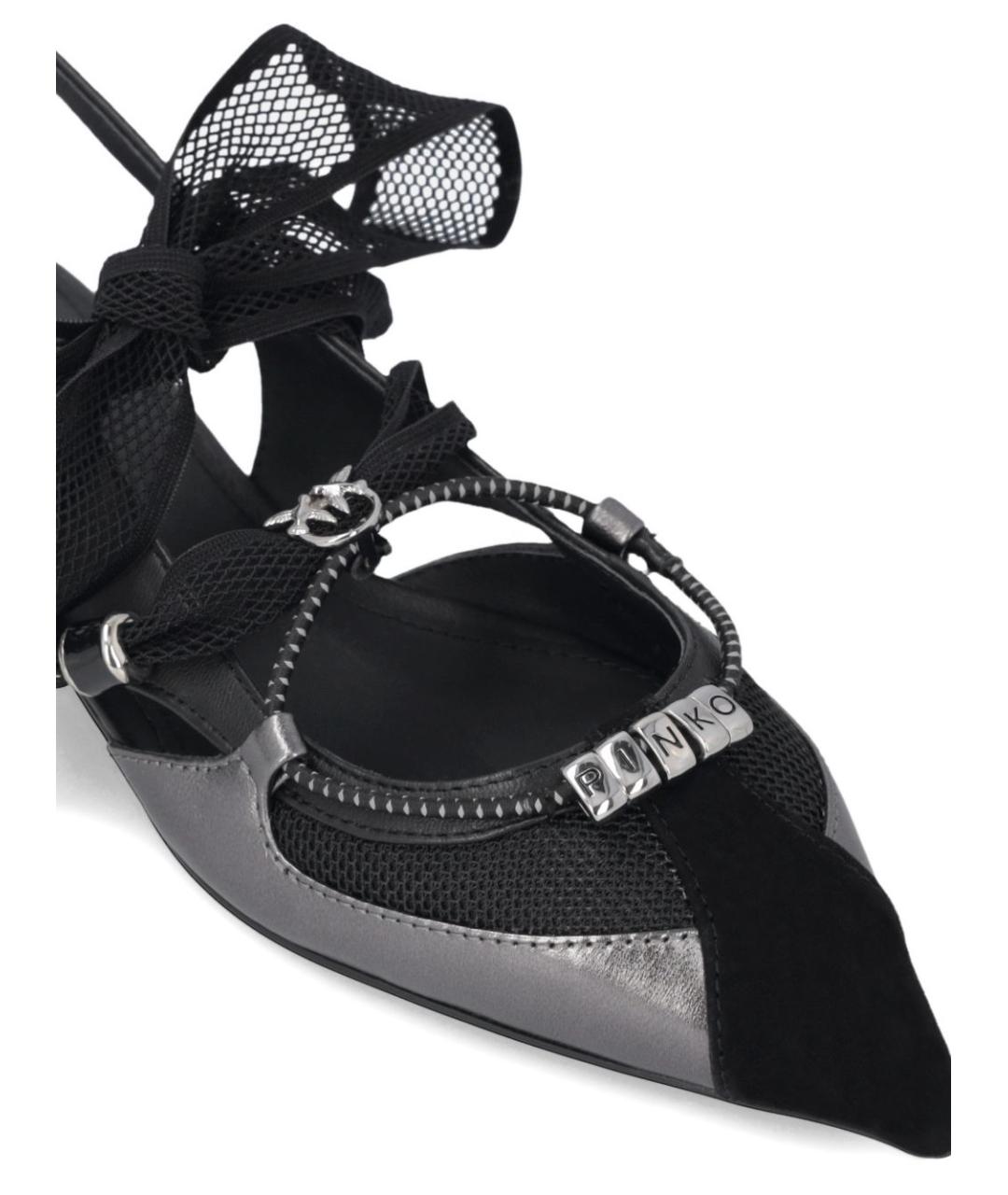 PINKO Черные кожаные балетки, фото 5
