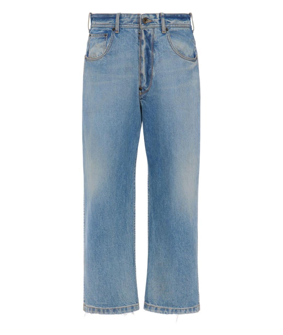 MAISON MARGIELA Синие хлопковые прямые джинсы, фото 1