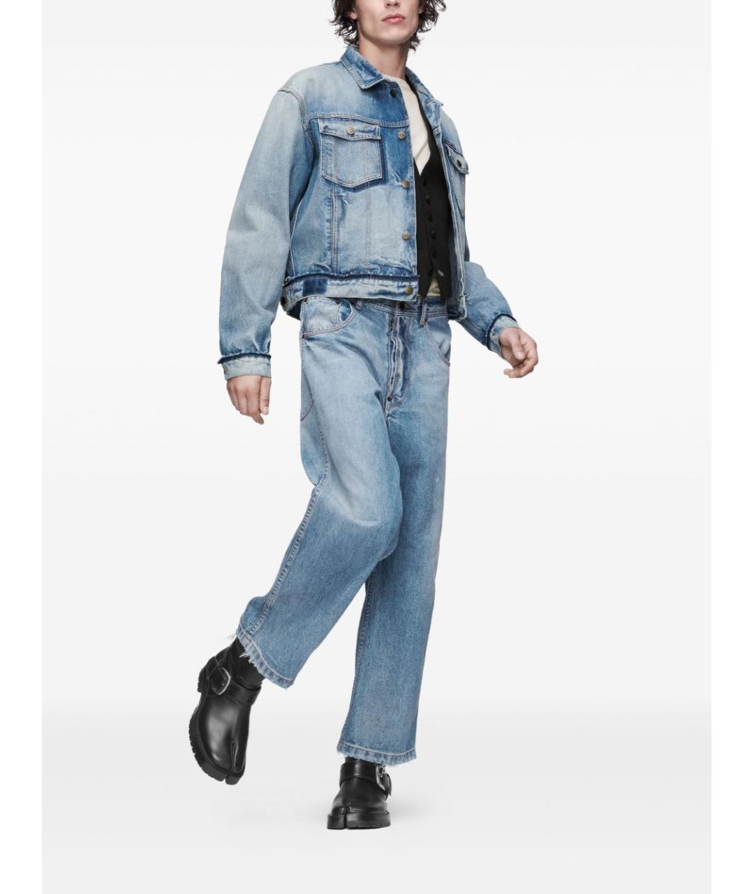 MAISON MARGIELA Синие хлопковые прямые джинсы, фото 2