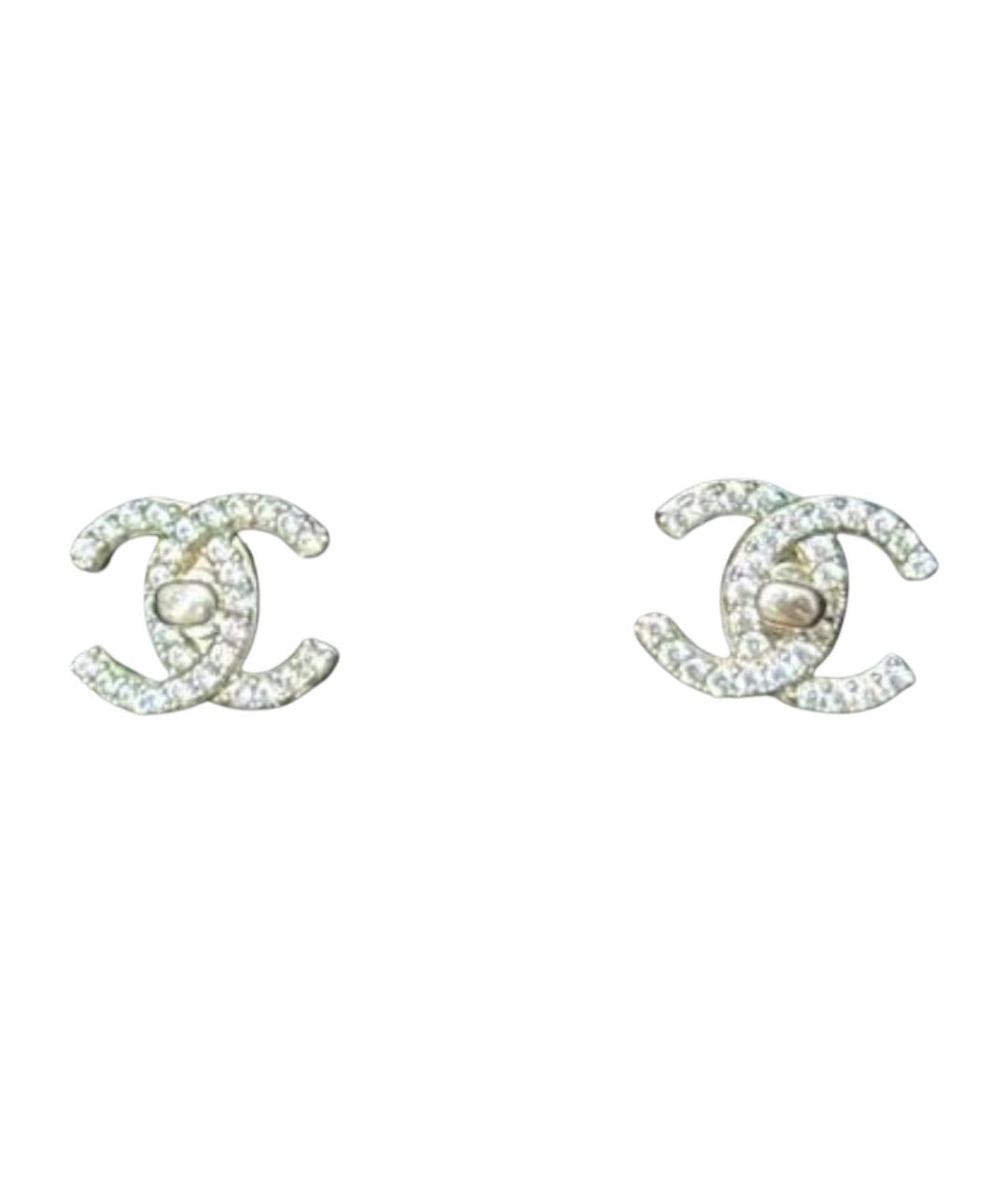 CHANEL Серебряные металлические серьги, фото 1