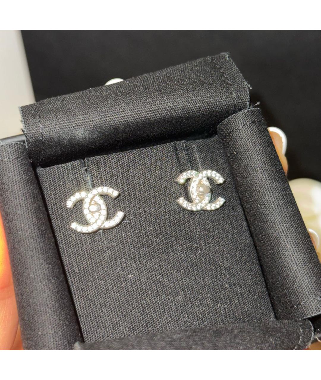 CHANEL Серебряные металлические серьги, фото 2