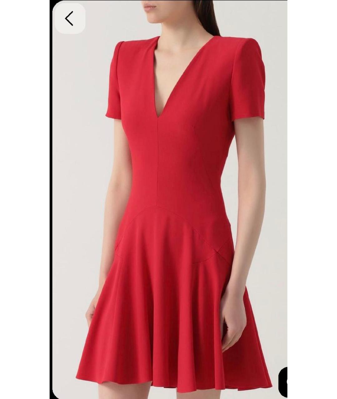 ALEXANDER MCQUEEN Красное шелковое вечернее платье, фото 1