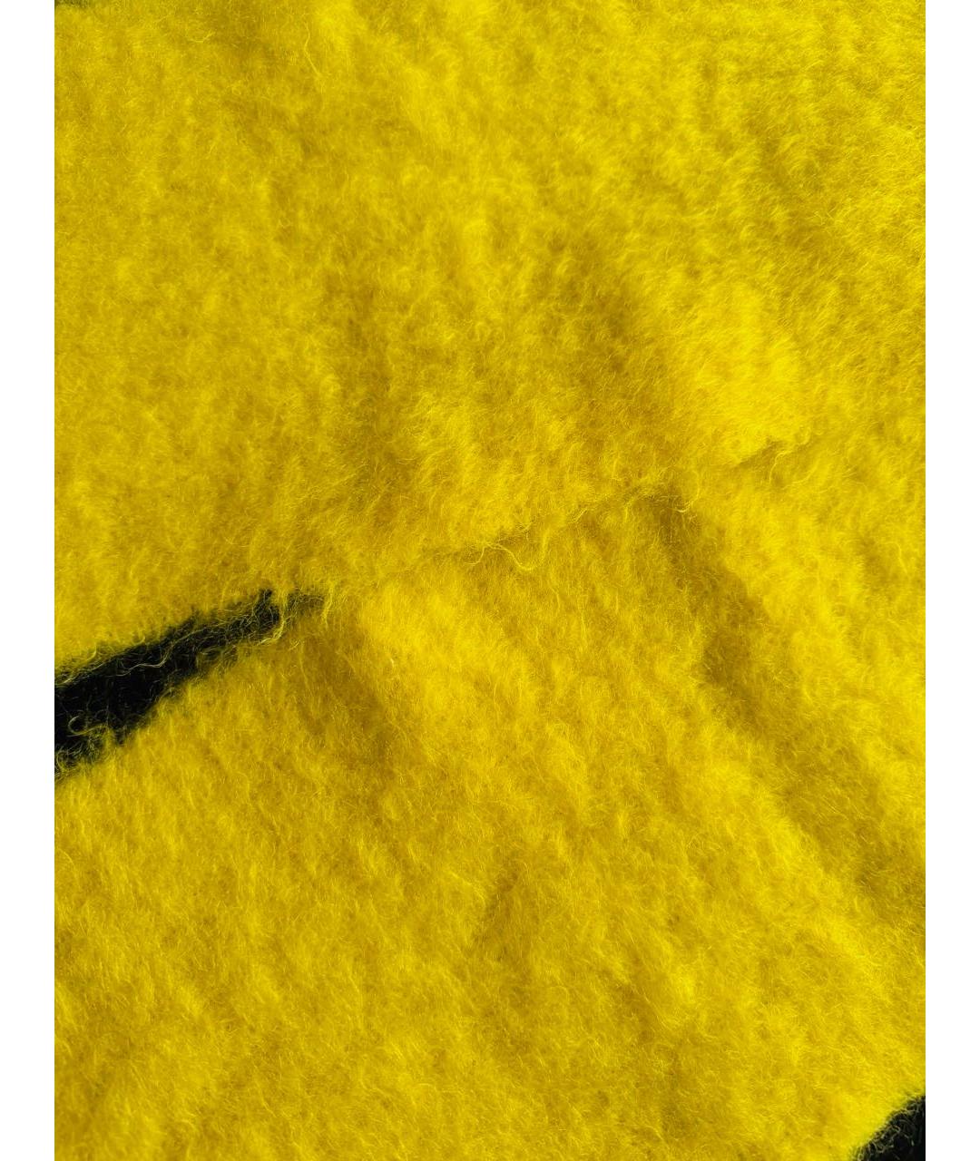 LOEWE Желтый шерстяной шарф, фото 2