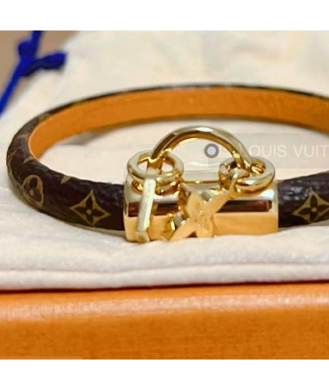 LOUIS VUITTON Коричневый латунный браслет, фото 3