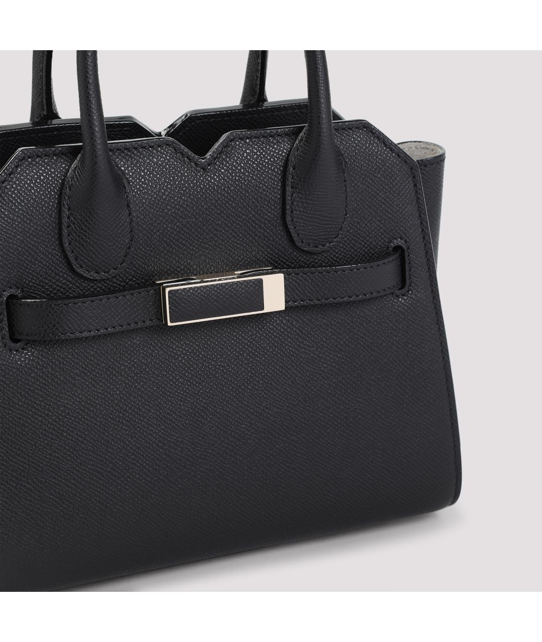 VALEXTRA Черная кожаная сумка через плечо, фото 3