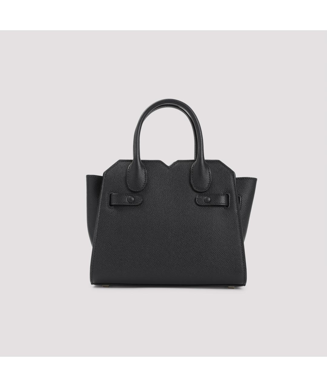 VALEXTRA Черная кожаная сумка через плечо, фото 2