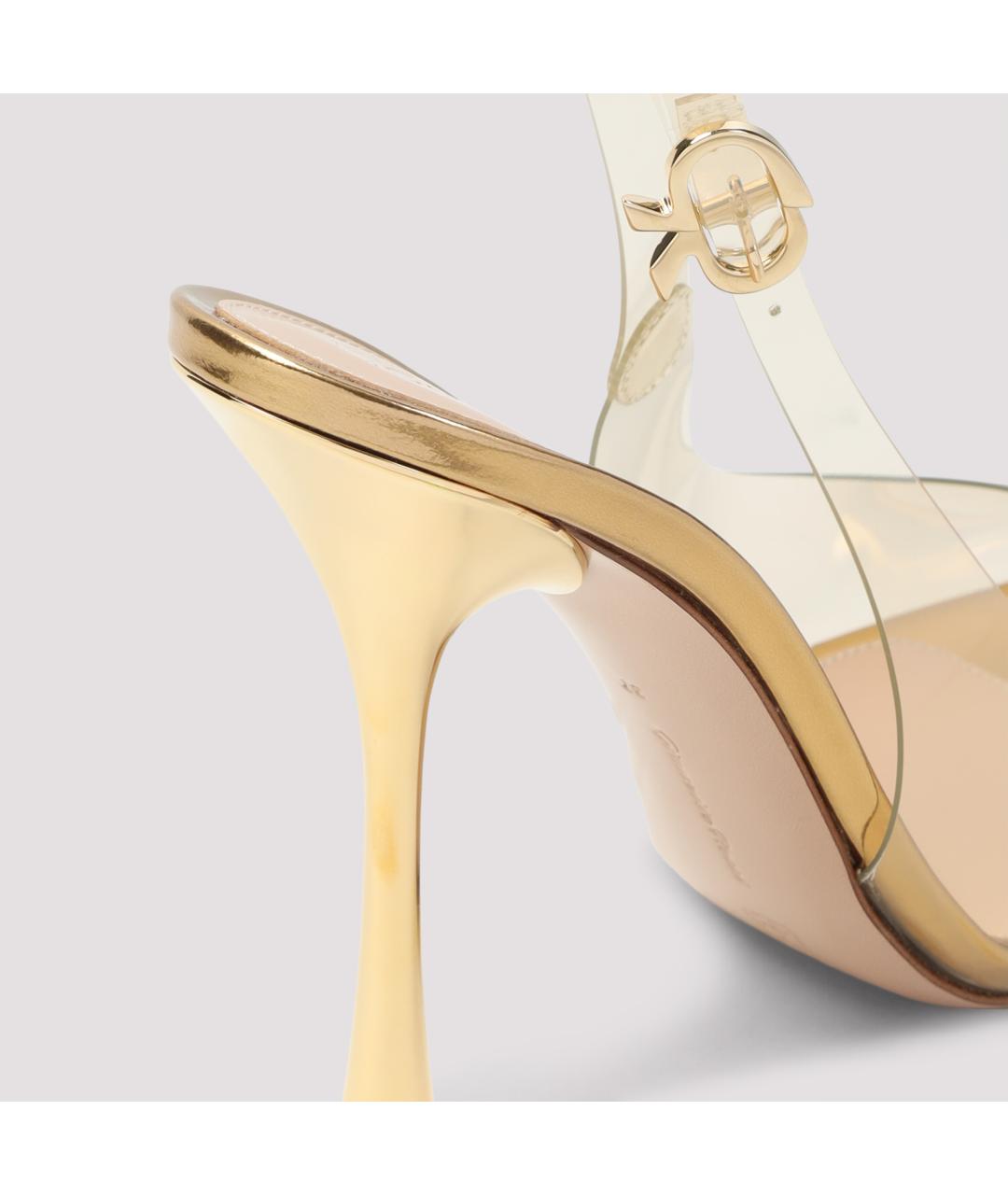 GIANVITO ROSSI Золотые кожаные туфли, фото 6