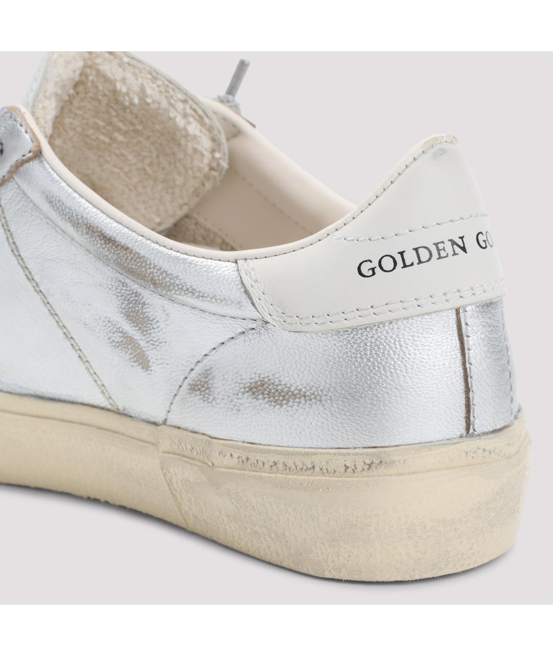 GOLDEN GOOSE Серебряные кожаные кеды, фото 6