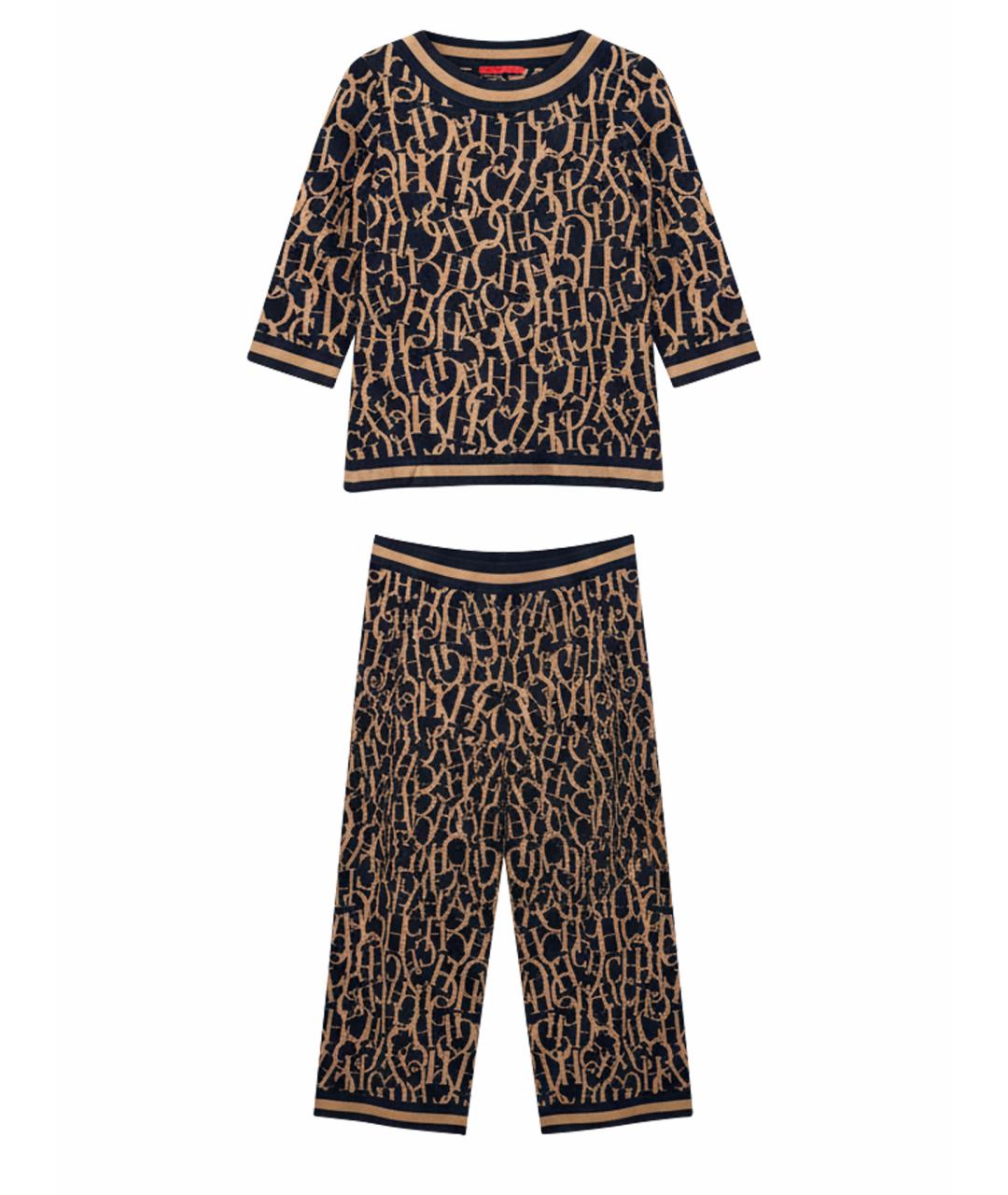 CAROLINA HERRERA Коричневый вискозный костюм с брюками, фото 1