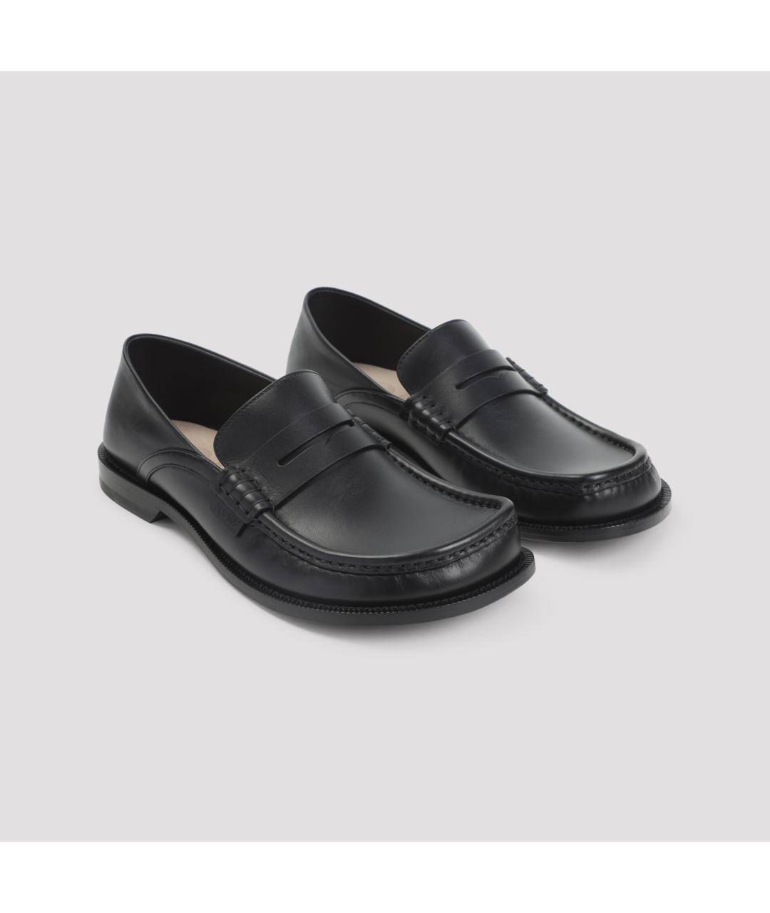 LOEWE Черные кожаные лоферы, фото 3