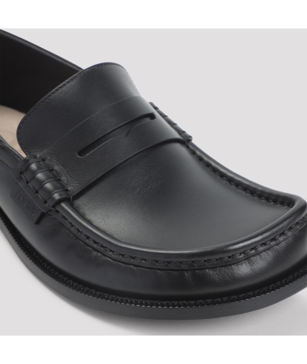 LOEWE Черные кожаные лоферы, фото 4
