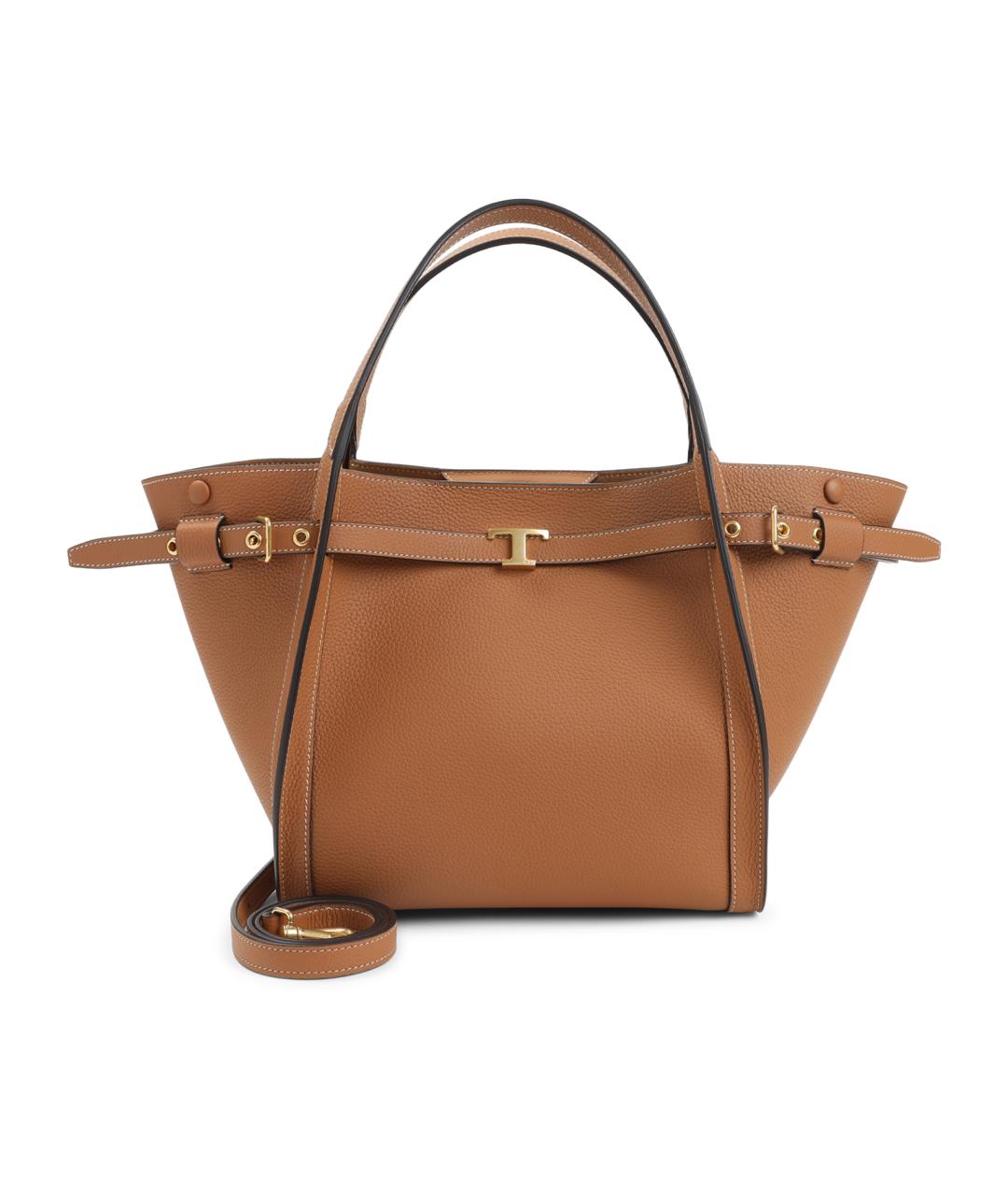 TOD'S Коричневая кожаная сумка тоут, фото 1