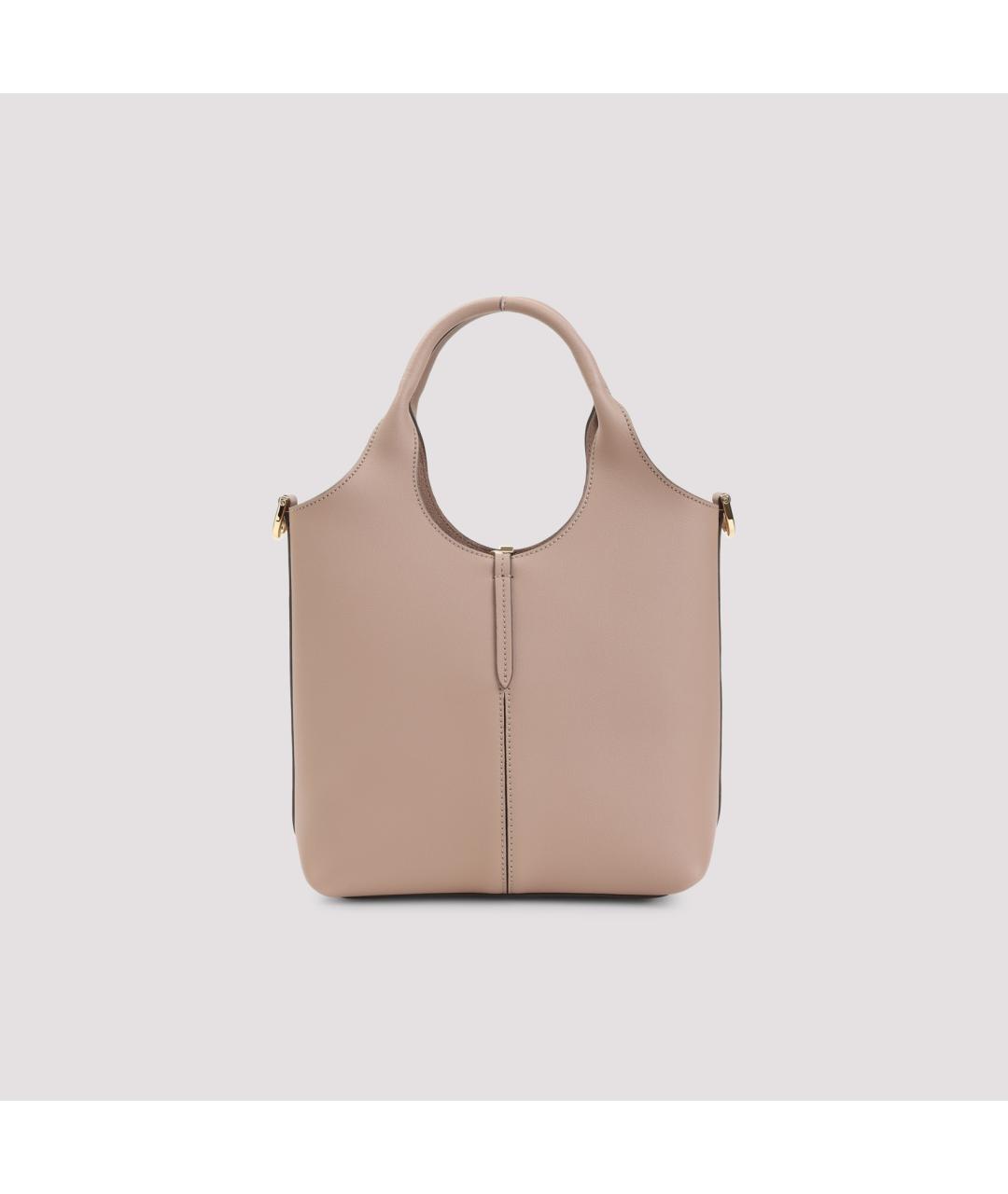 TOD'S Бежевая кожаная сумка тоут, фото 4