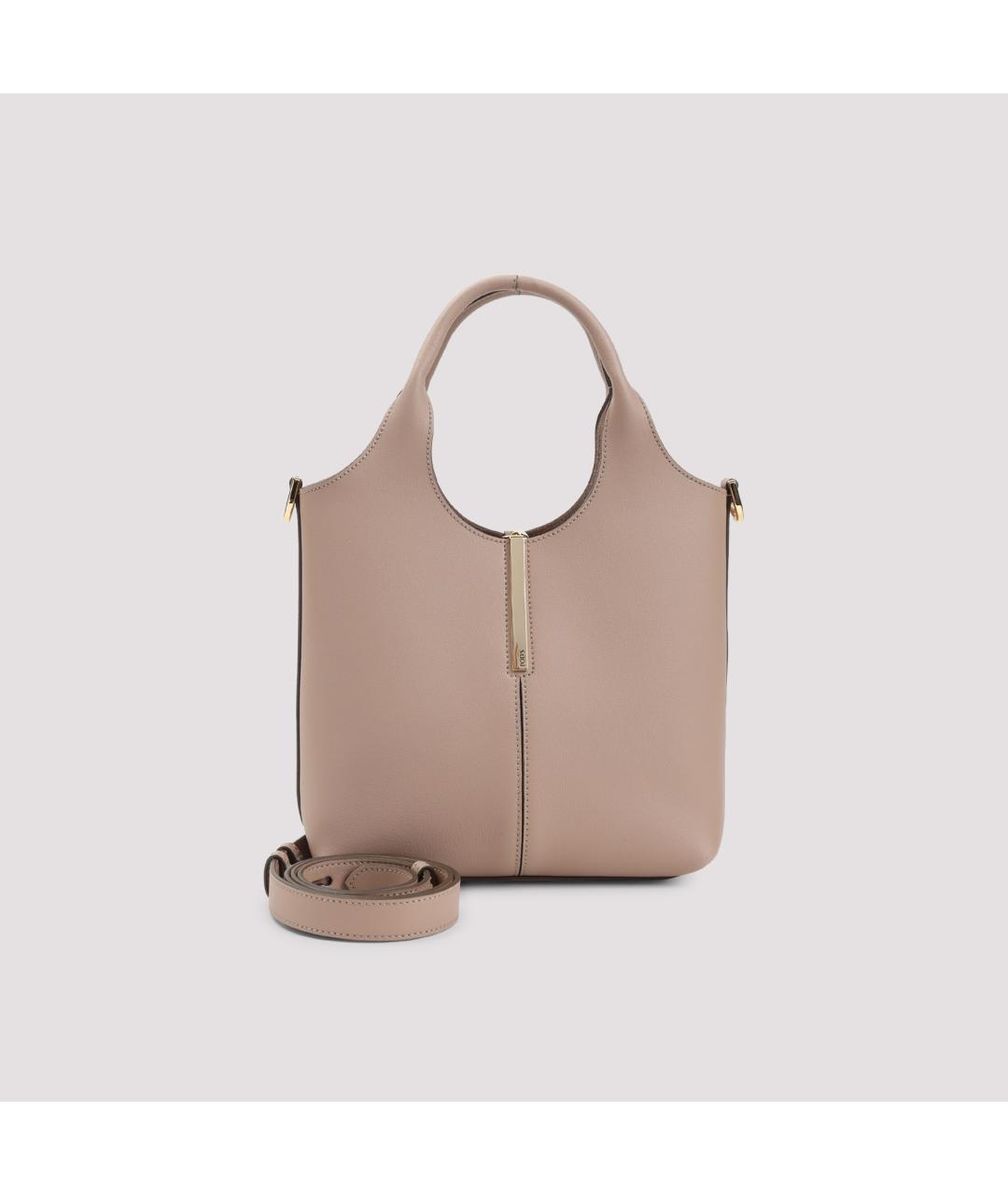 TOD'S Бежевая кожаная сумка тоут, фото 3