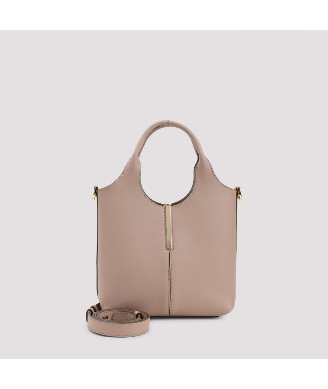 TOD'S Бежевая кожаная сумка тоут, фото 2