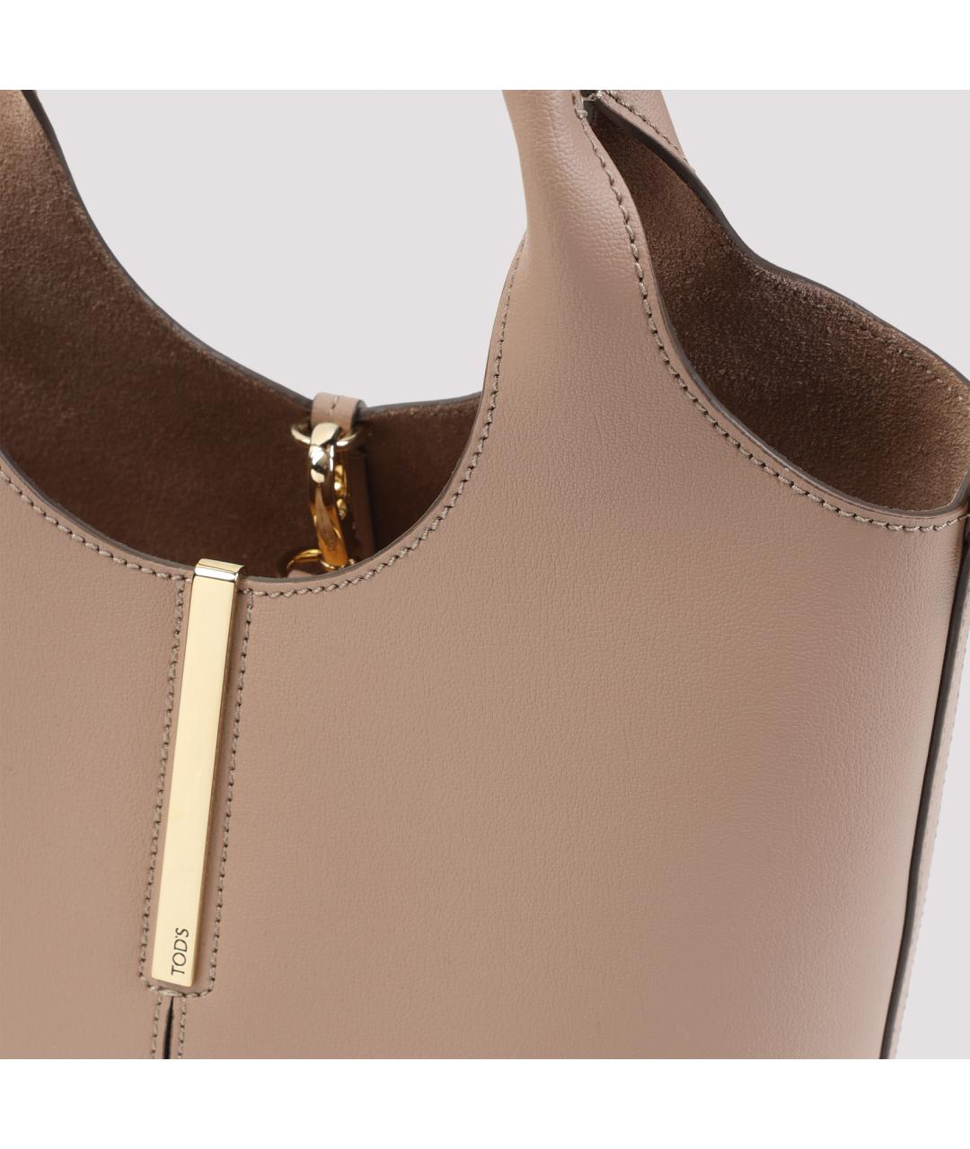 TOD'S Бежевая кожаная сумка тоут, фото 5