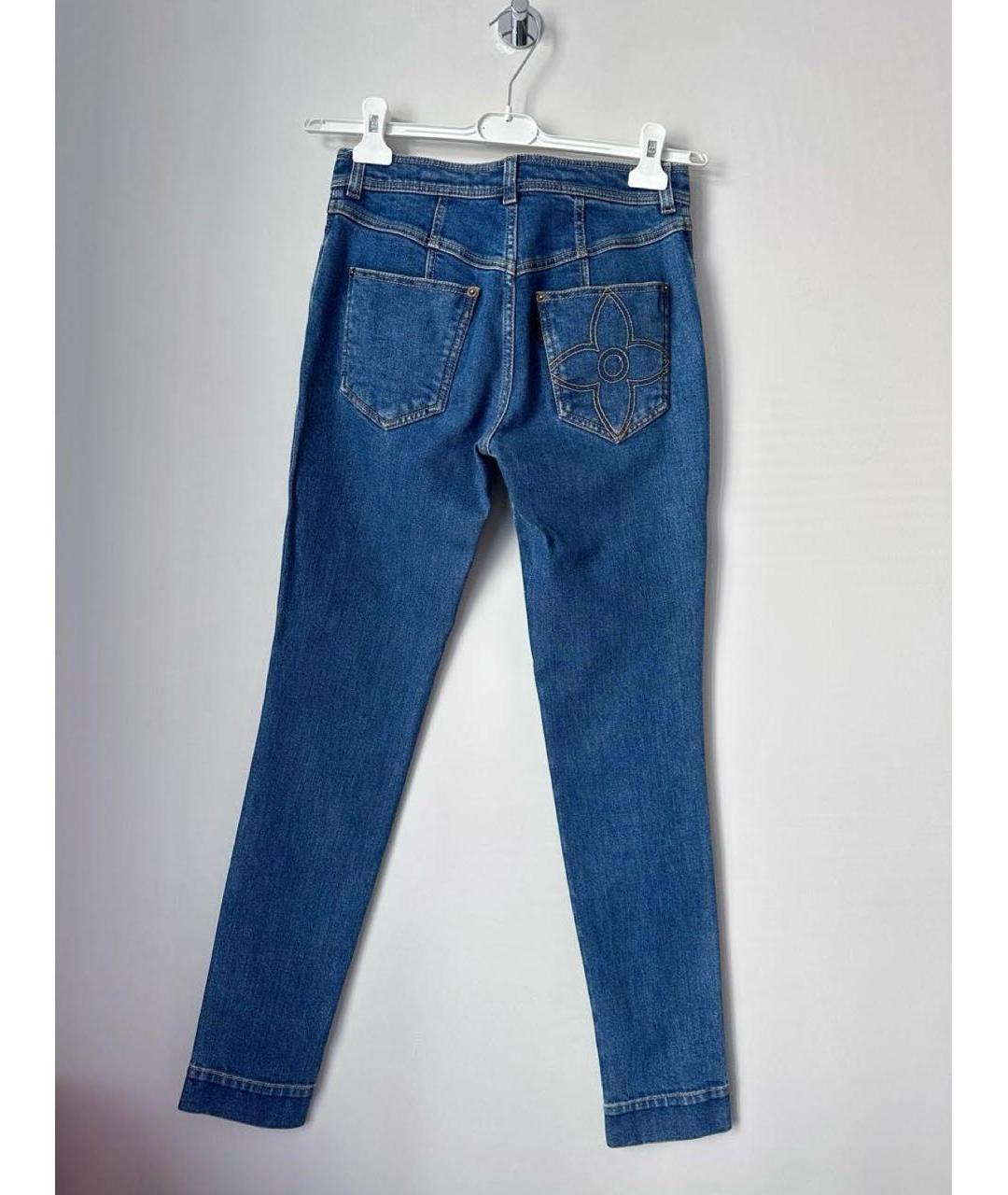 LOUIS VUITTON Синие хлопковые джинсы слим, фото 2