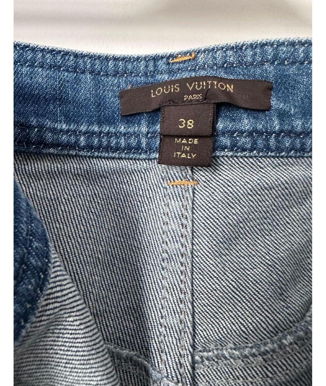 LOUIS VUITTON Синие хлопковые джинсы слим, фото 3