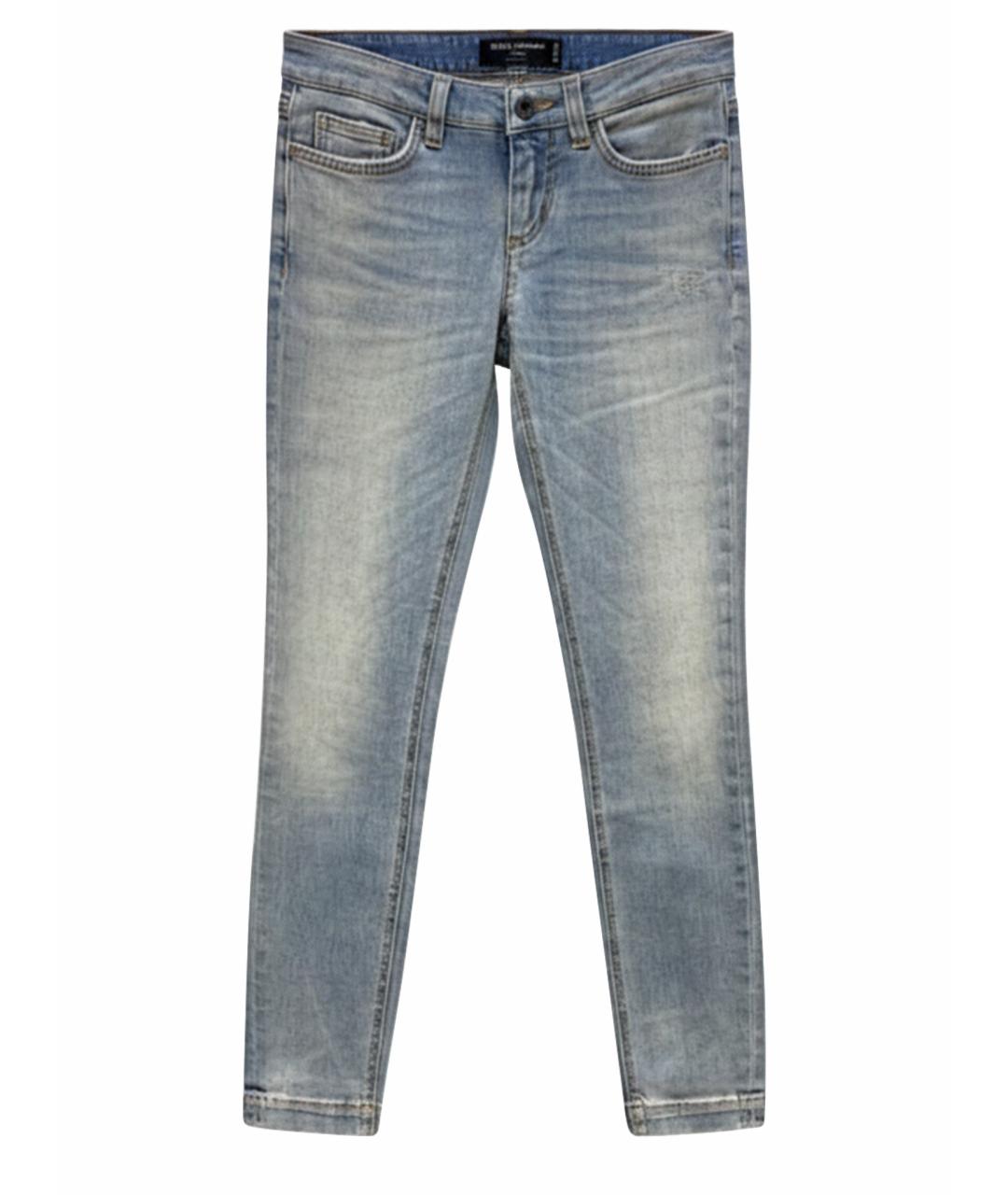 DOLCE&GABBANA Голубые хлопковые джинсы слим, фото 1