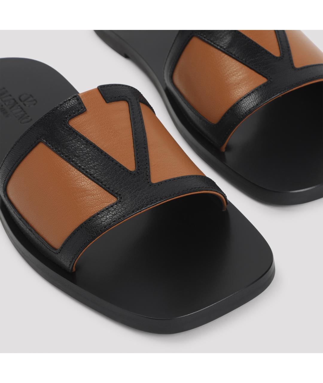 VALENTINO Черные кожаные сандалии, фото 4