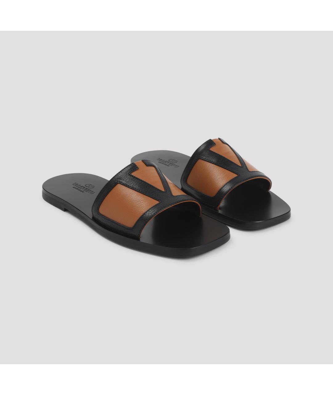 VALENTINO Черные кожаные сандалии, фото 3