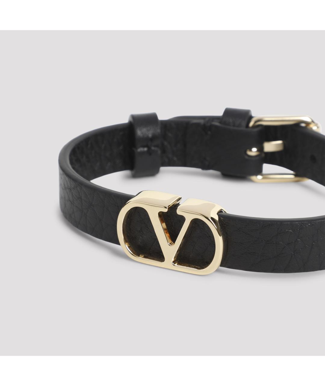 VALENTINO Черный кожаный браслет, фото 3