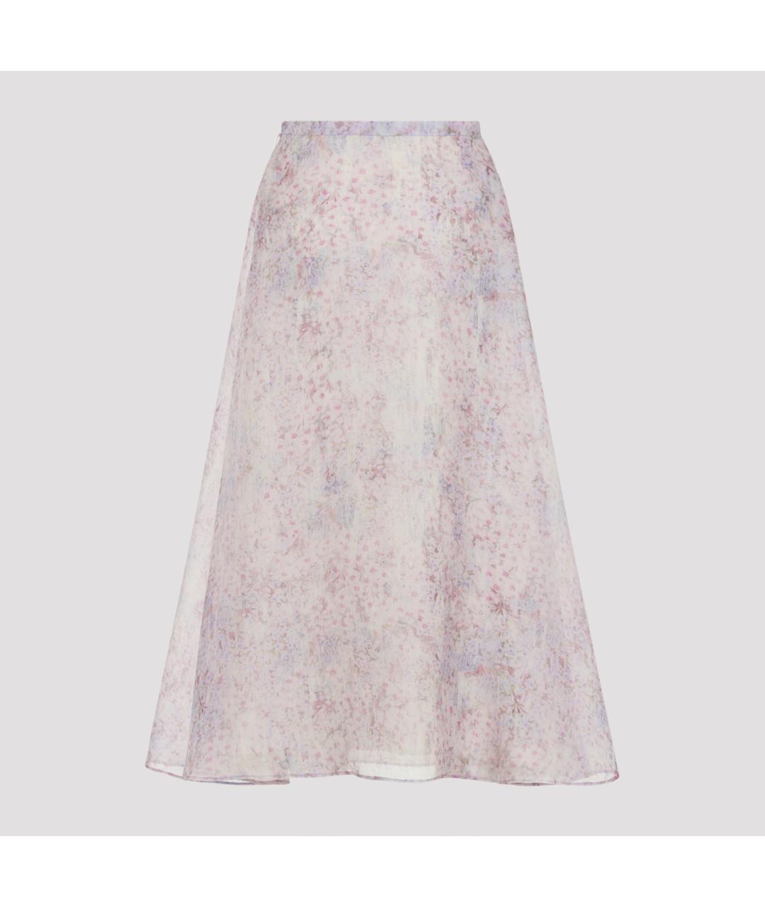 ALBERTA FERRETTI Мульти шелковая юбка миди, фото 4