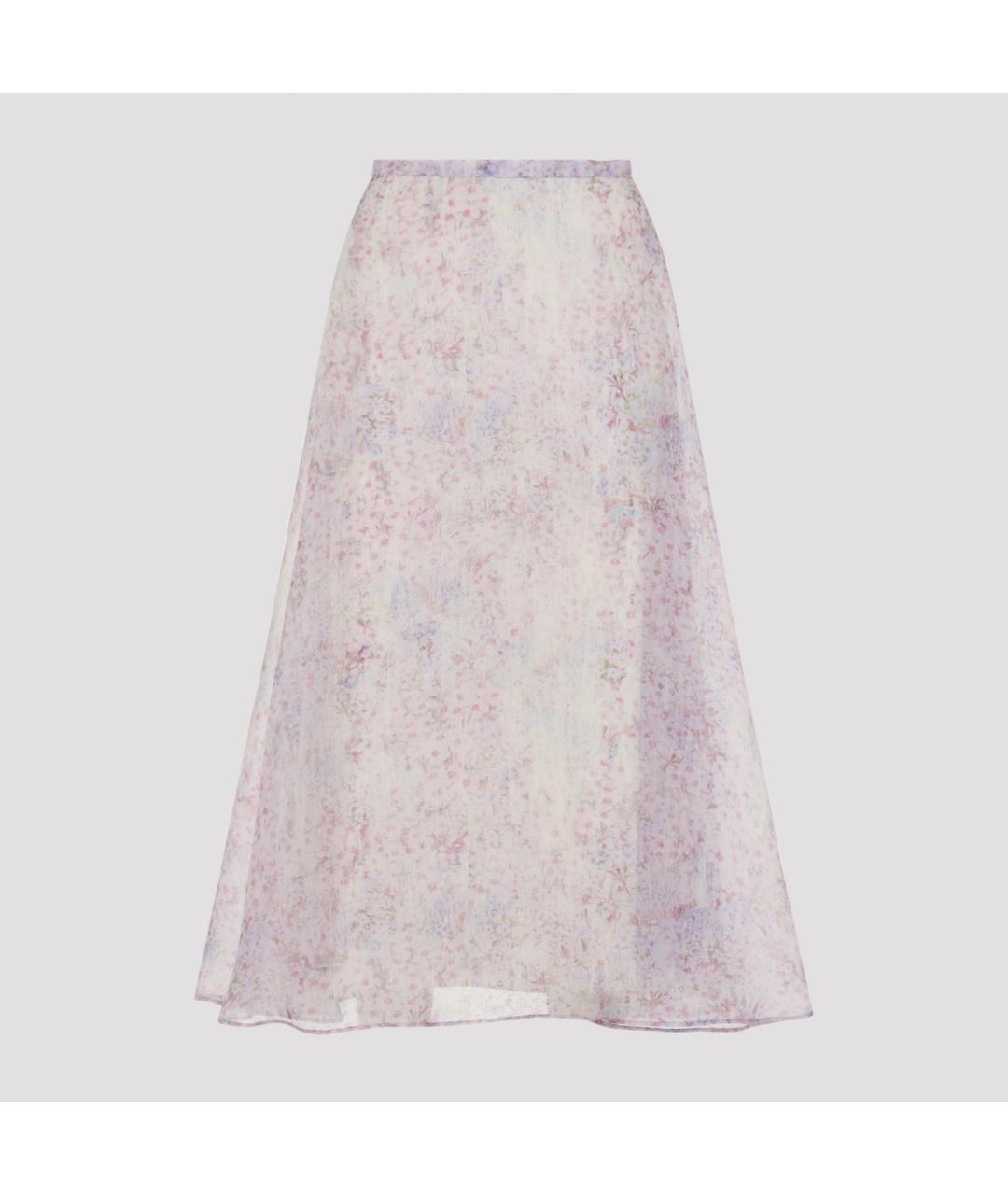 ALBERTA FERRETTI Мульти шелковая юбка миди, фото 3