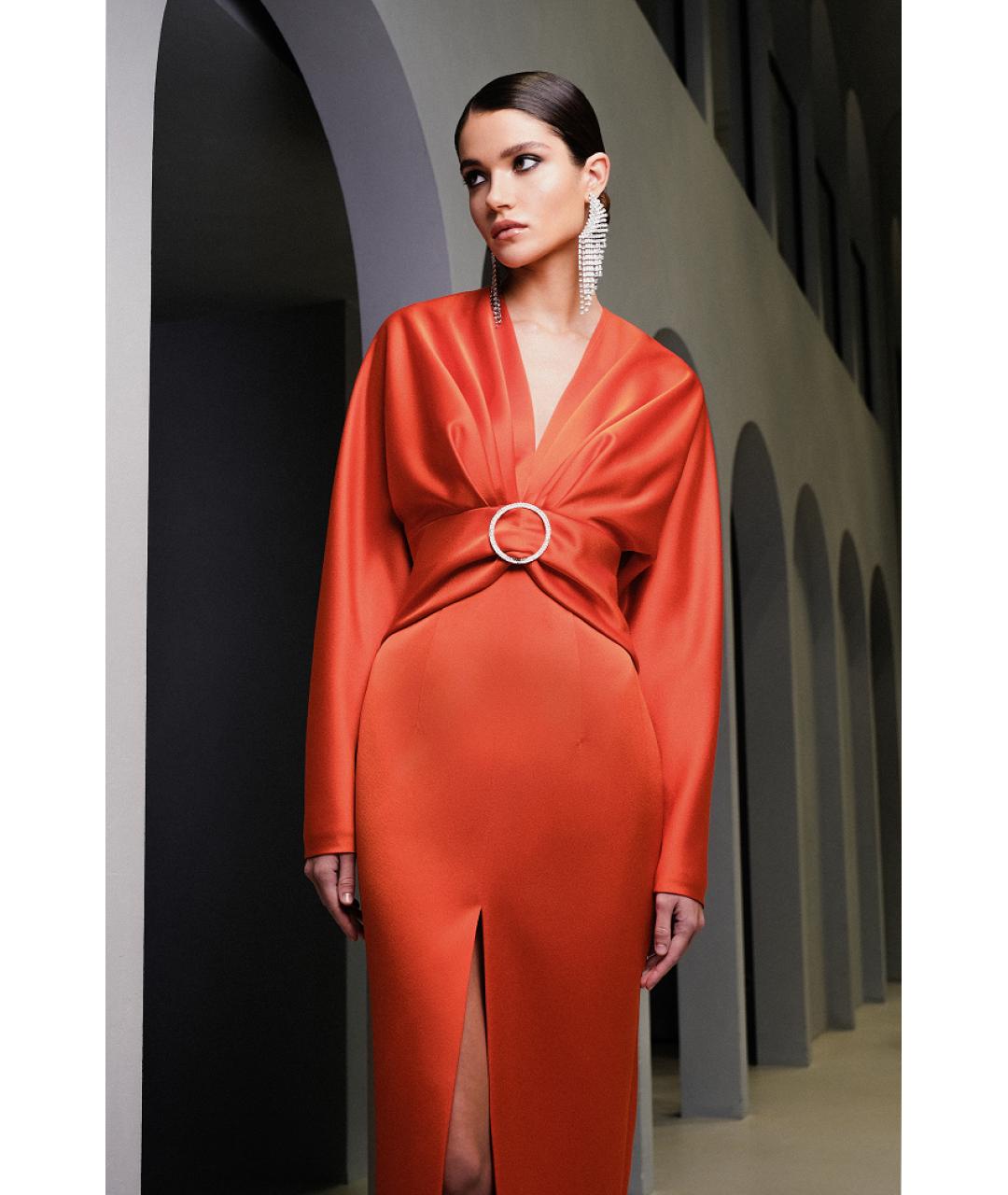 RASARIO Оранжевое полиэстеровое вечернее платье, фото 3