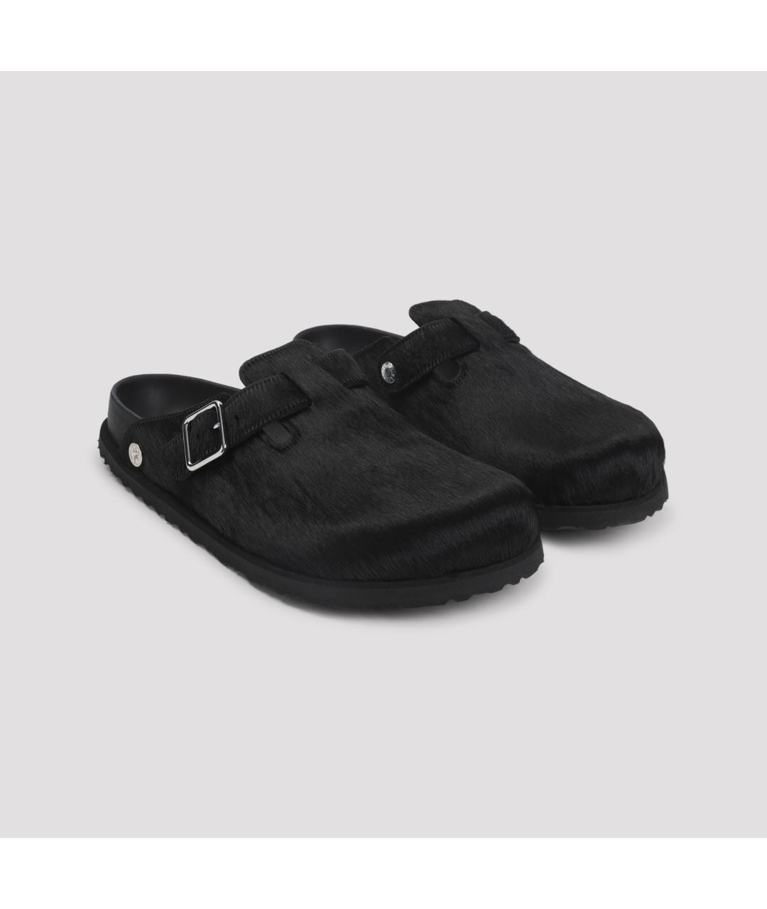 BIRKENSTOCK Черные кожаные шлепанцы, фото 4