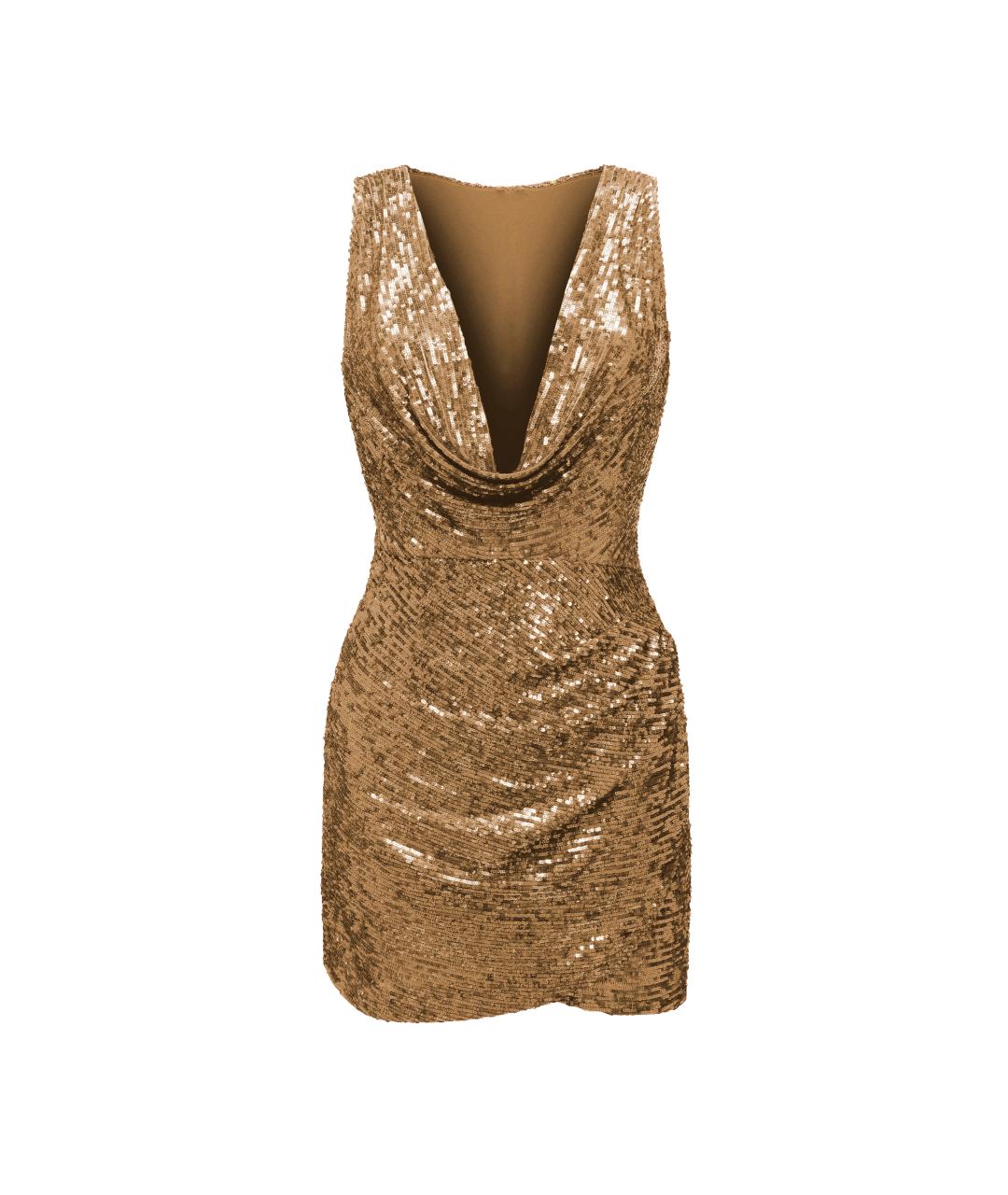 RASARIO Золотое полиэстеровое вечернее платье, фото 1