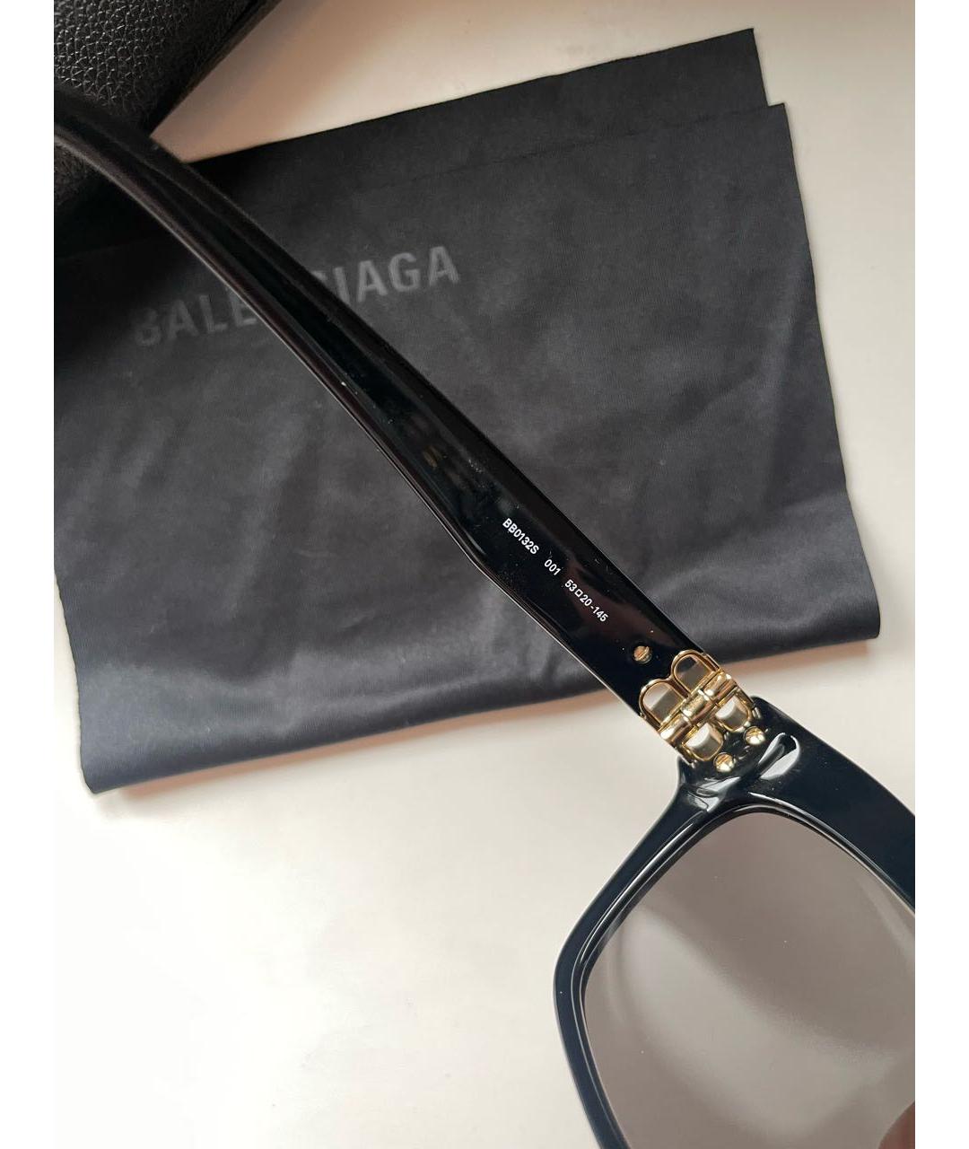 BALENCIAGA Черные пластиковые солнцезащитные очки, фото 5