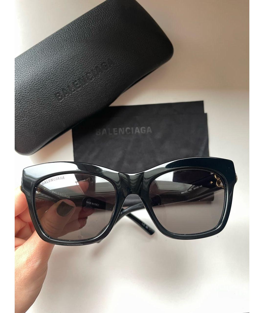BALENCIAGA Черные пластиковые солнцезащитные очки, фото 7