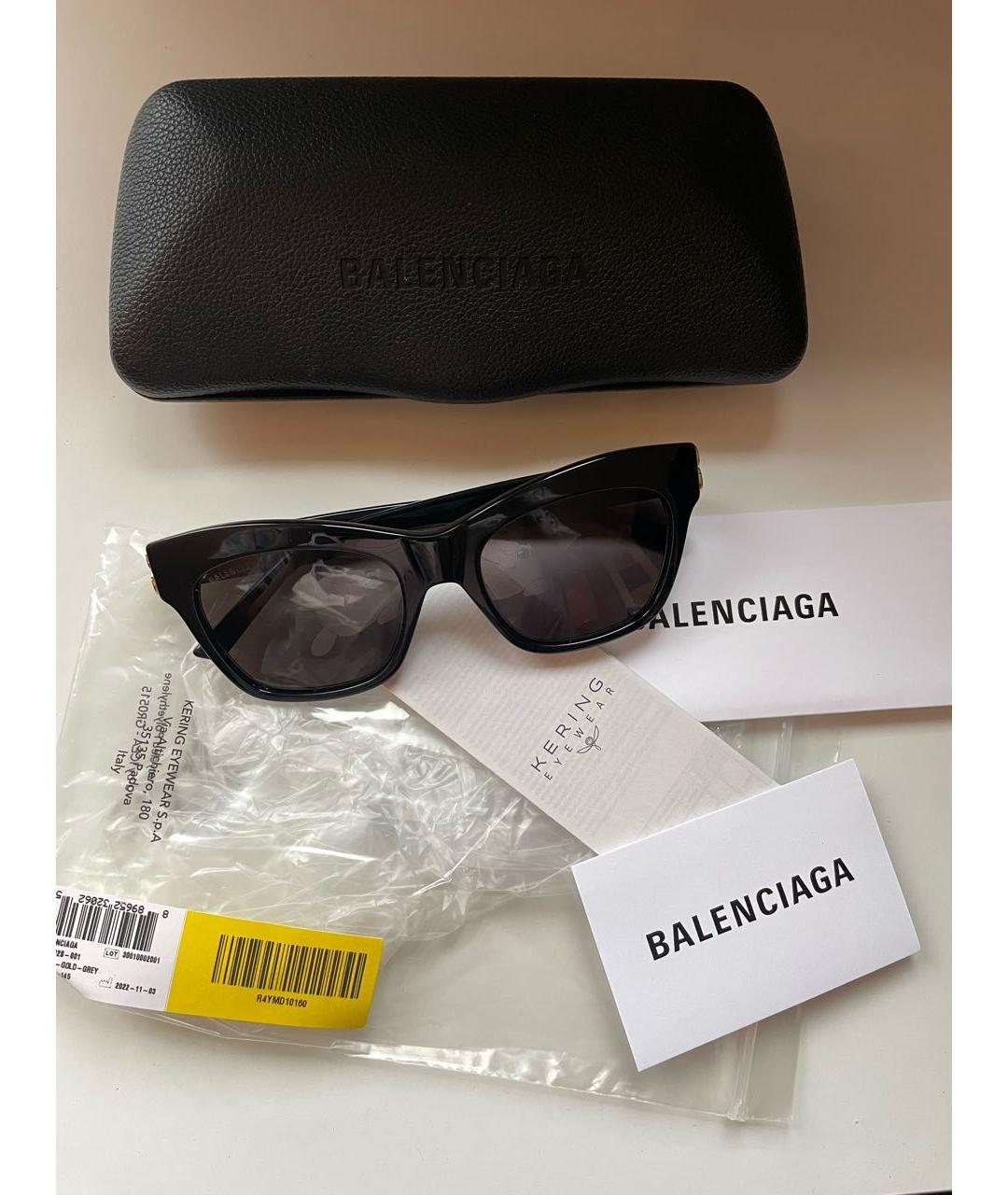 BALENCIAGA Черные пластиковые солнцезащитные очки, фото 3