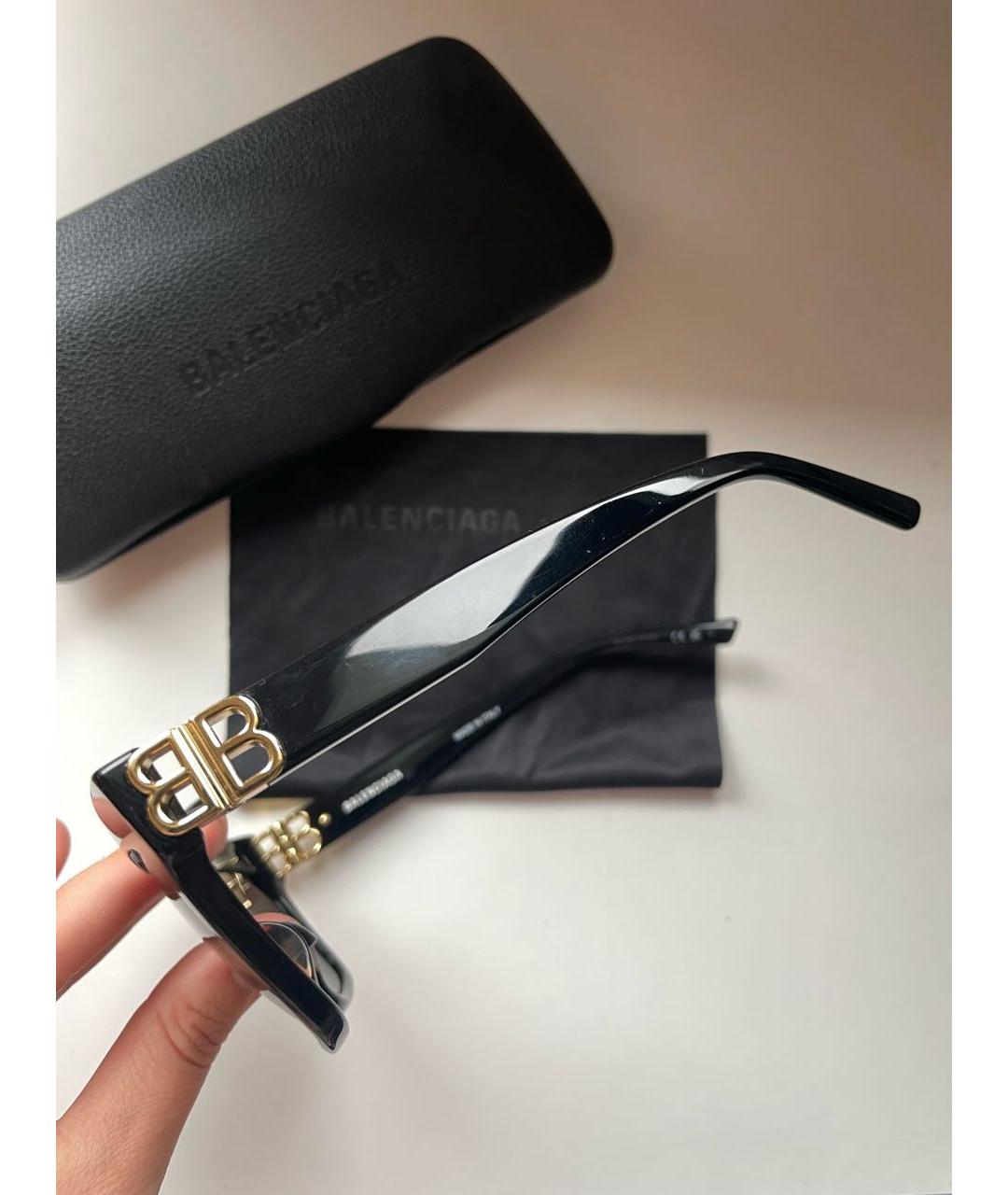 BALENCIAGA Черные пластиковые солнцезащитные очки, фото 6