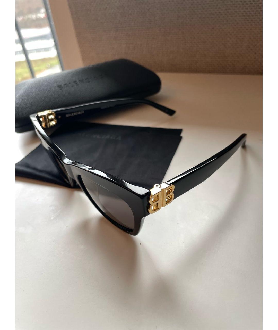 BALENCIAGA Черные пластиковые солнцезащитные очки, фото 2