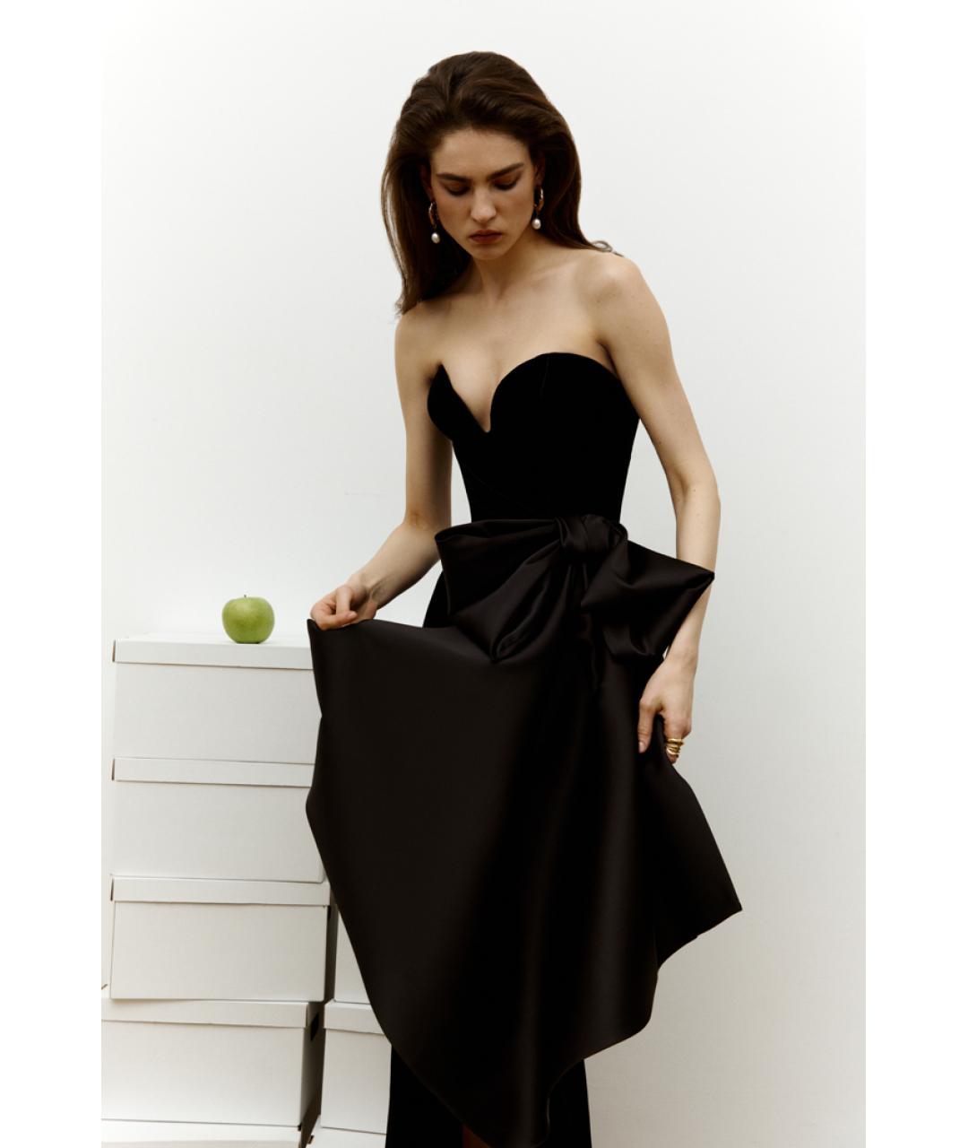 RASARIO Черное бархатное вечернее платье, фото 5