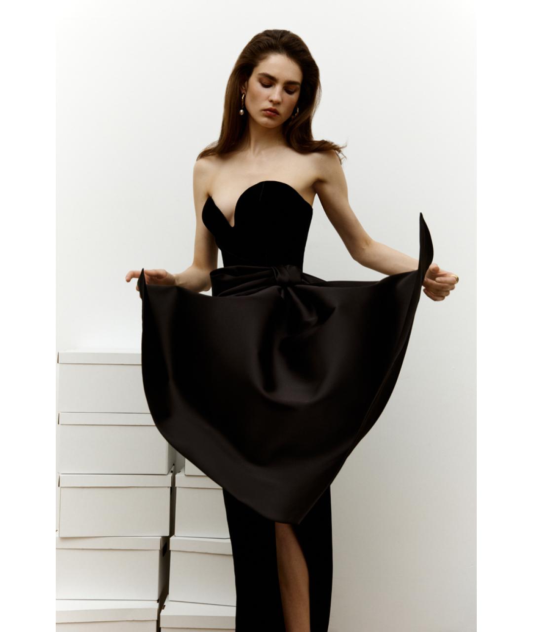 RASARIO Черное бархатное вечернее платье, фото 3